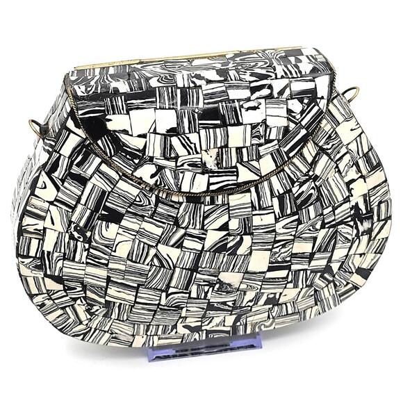 Funky Black & White Mosaic Clutch - Your New Party Sidekick!